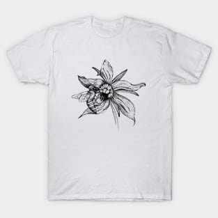 Bee and Flower Stippled Art T-Shirt